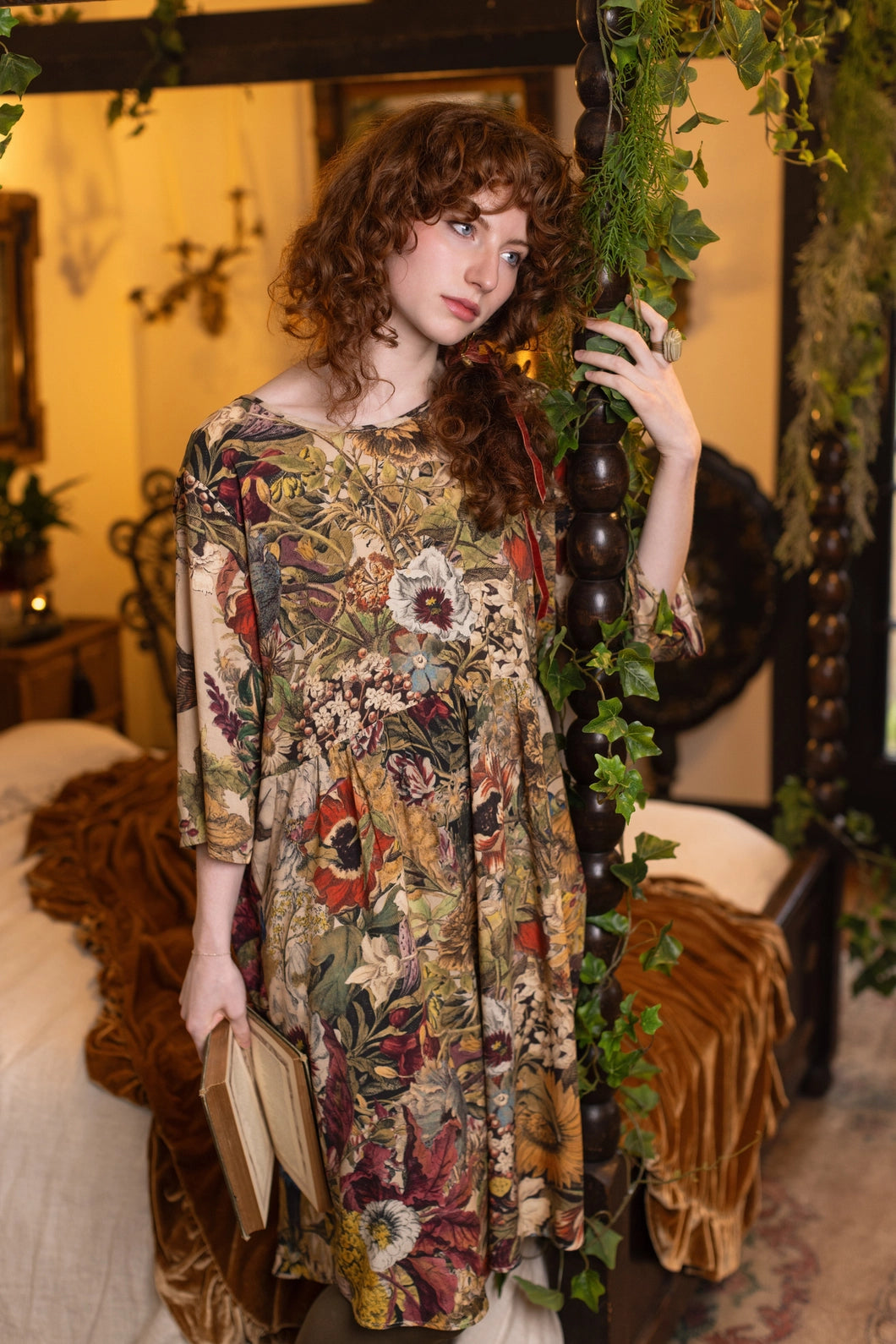 Market of Stars - Golden Hour Artist Dress Tunic w/ Pockets & Floral Print