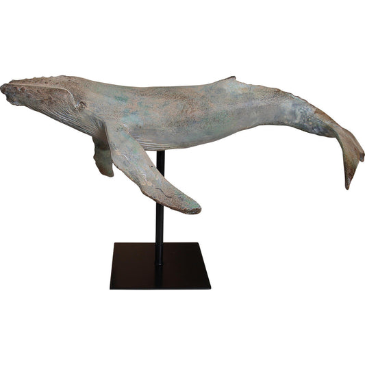 Humpback whale on stand - statue
