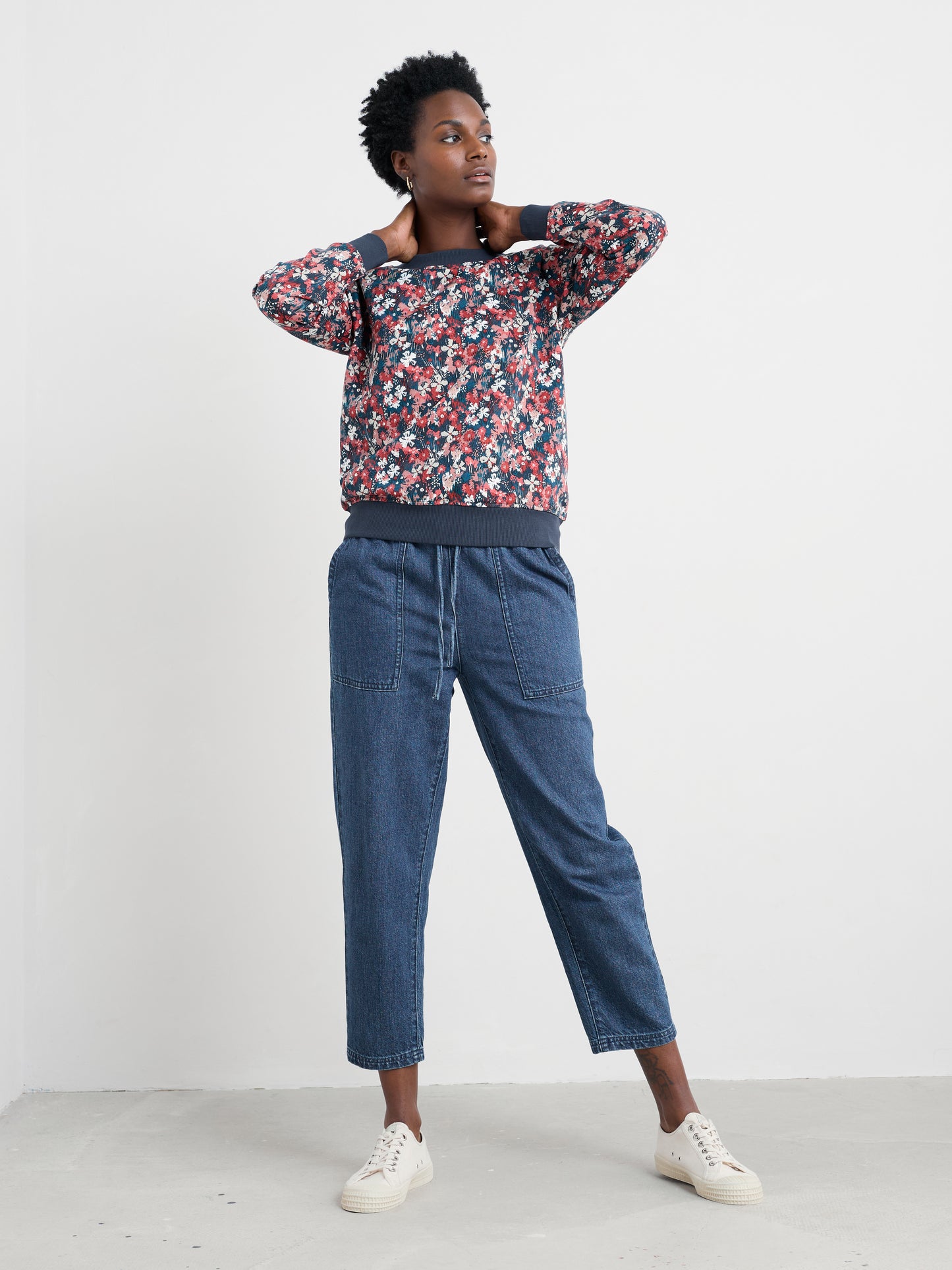 SEASALT CORNWALL - Bright Wave Sweatshirt - Moorland Floral Squash