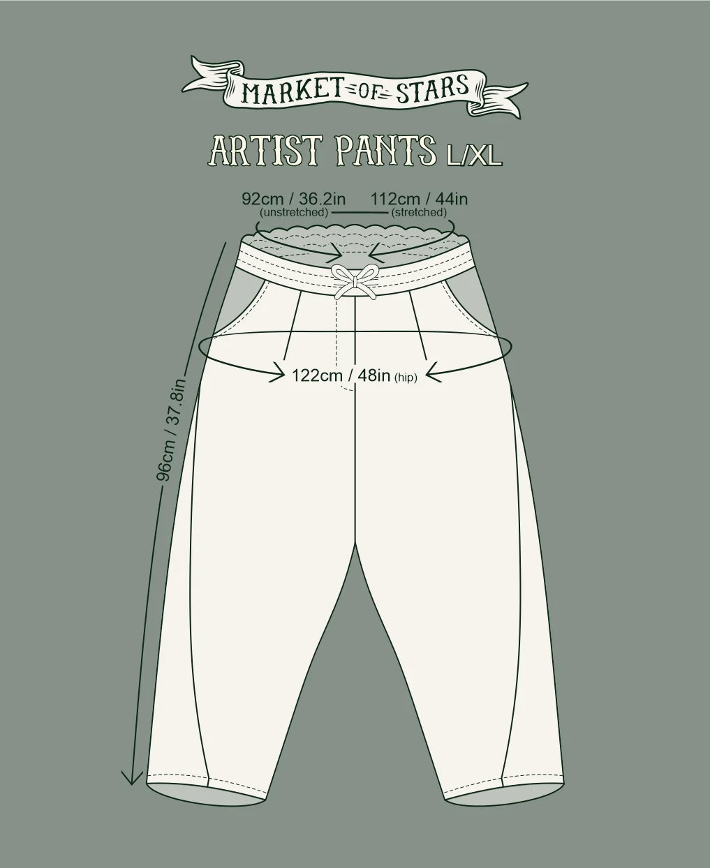 MARKET OF STARS - Golden Hour Linen Cropped Artist Pant