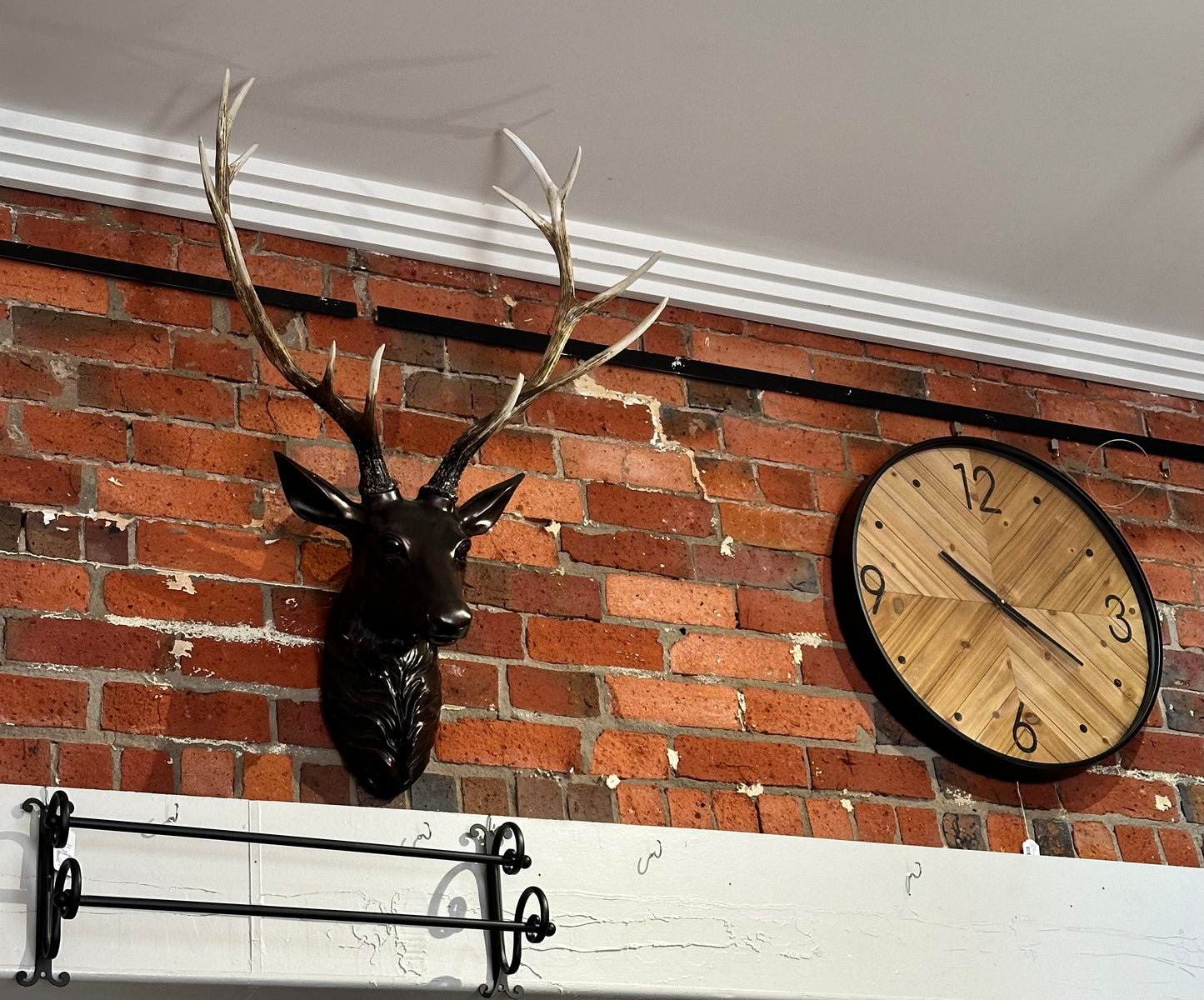 Samba Resin Natural & Black Deer Head and Antlers - 106cm