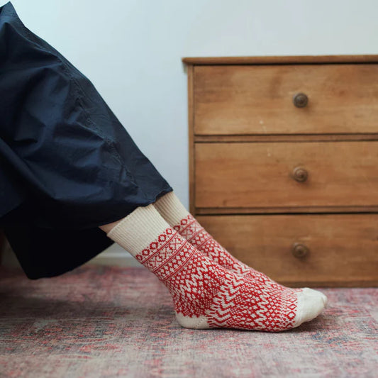 nishiguchi kutsushita : Oslo wool Jacquard sock