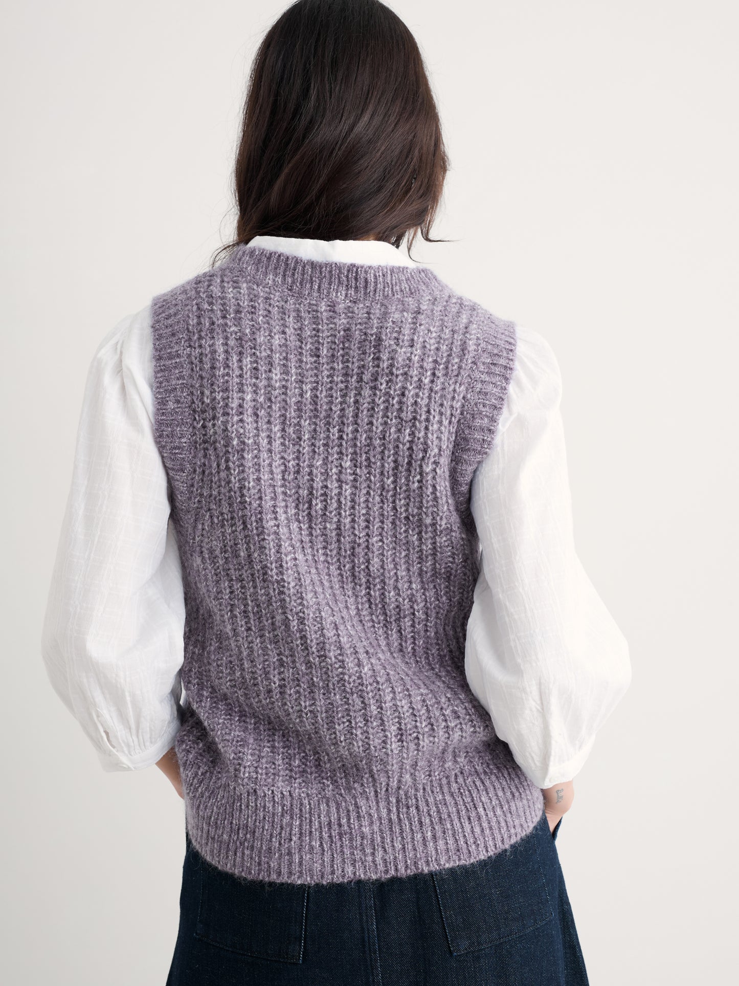 SEASALT CORNWALL - Sand Thistle Mohair Blend Vest - Clematis