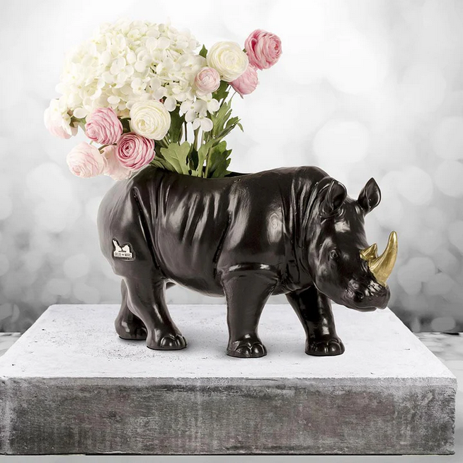 He grew more beautiful every day (Rhino vase)