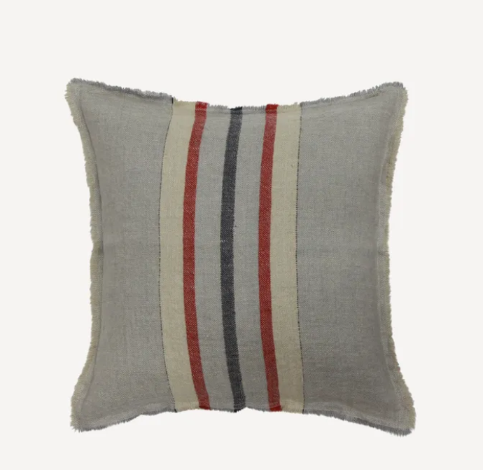 Herringbone Stripe Linen Cushion Cover Grey