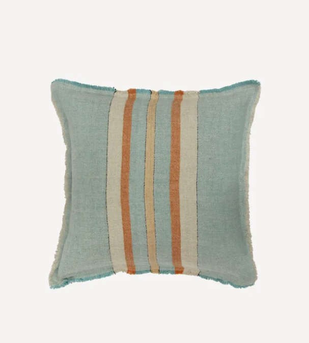 Herringbone Stripe Linen Cushion Cover Blue
