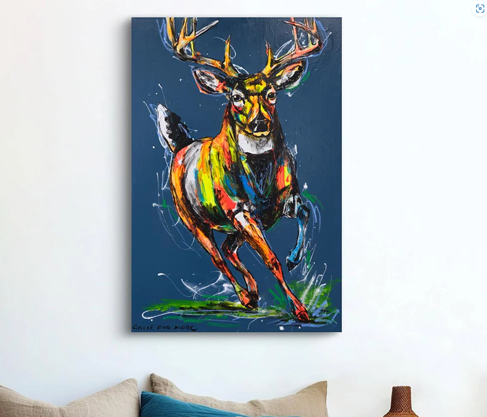ORIGINAL ARTWORK Gillie and Marc - Deer of Freedom