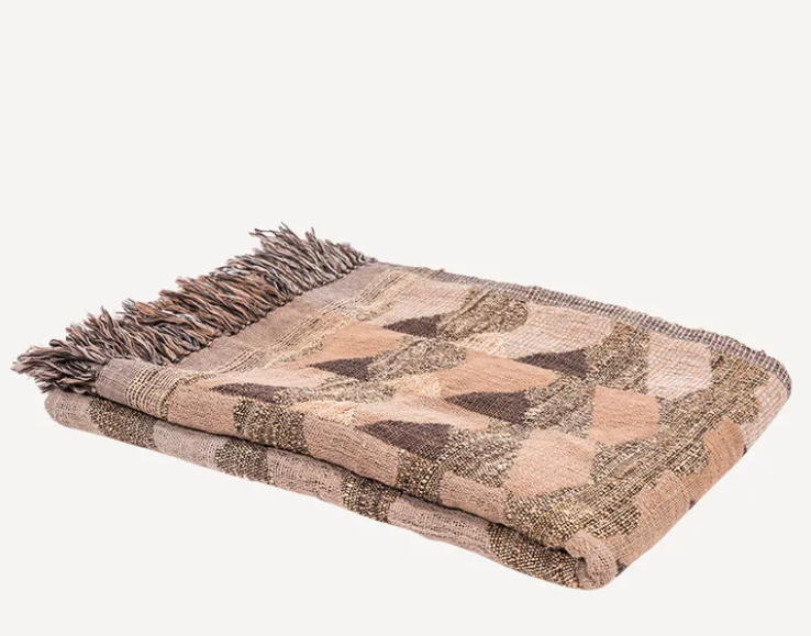 Waves Wool Silk Throw - French Country Collections