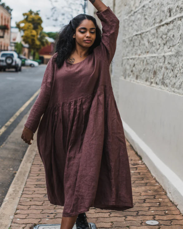 MONTAIGNE PARIS - Journee Baggy Linen Dress OSFM