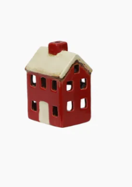 French Country Collection - Alsace Petite Tea Light Red & Cream Chalet