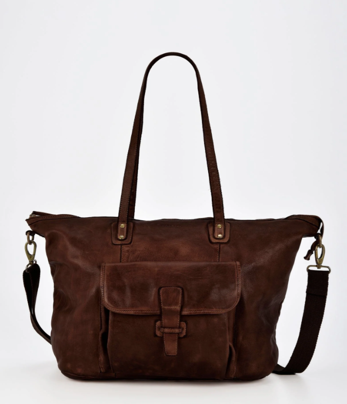 Cobb & Co - Rochester Rugged Leather Large Weekend Duffel - Cognac