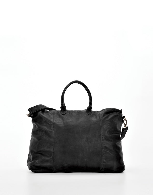 Parkes leather travel bag - CHOCOLATE BROWN