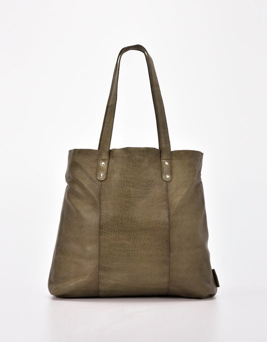 Belford Soft Leather Tote Bag - Olive