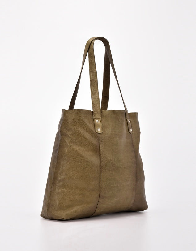 Belford Soft Leather Tote Bag - Olive