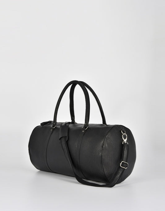 Cobram Soft Leather Duffle Bag - Black