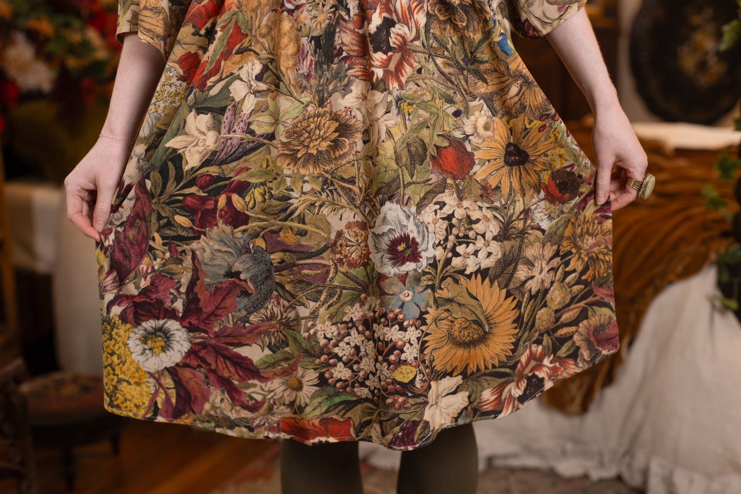 Market of Stars - Golden Hour Artist Dress Tunic w/ Pockets & Floral Print
