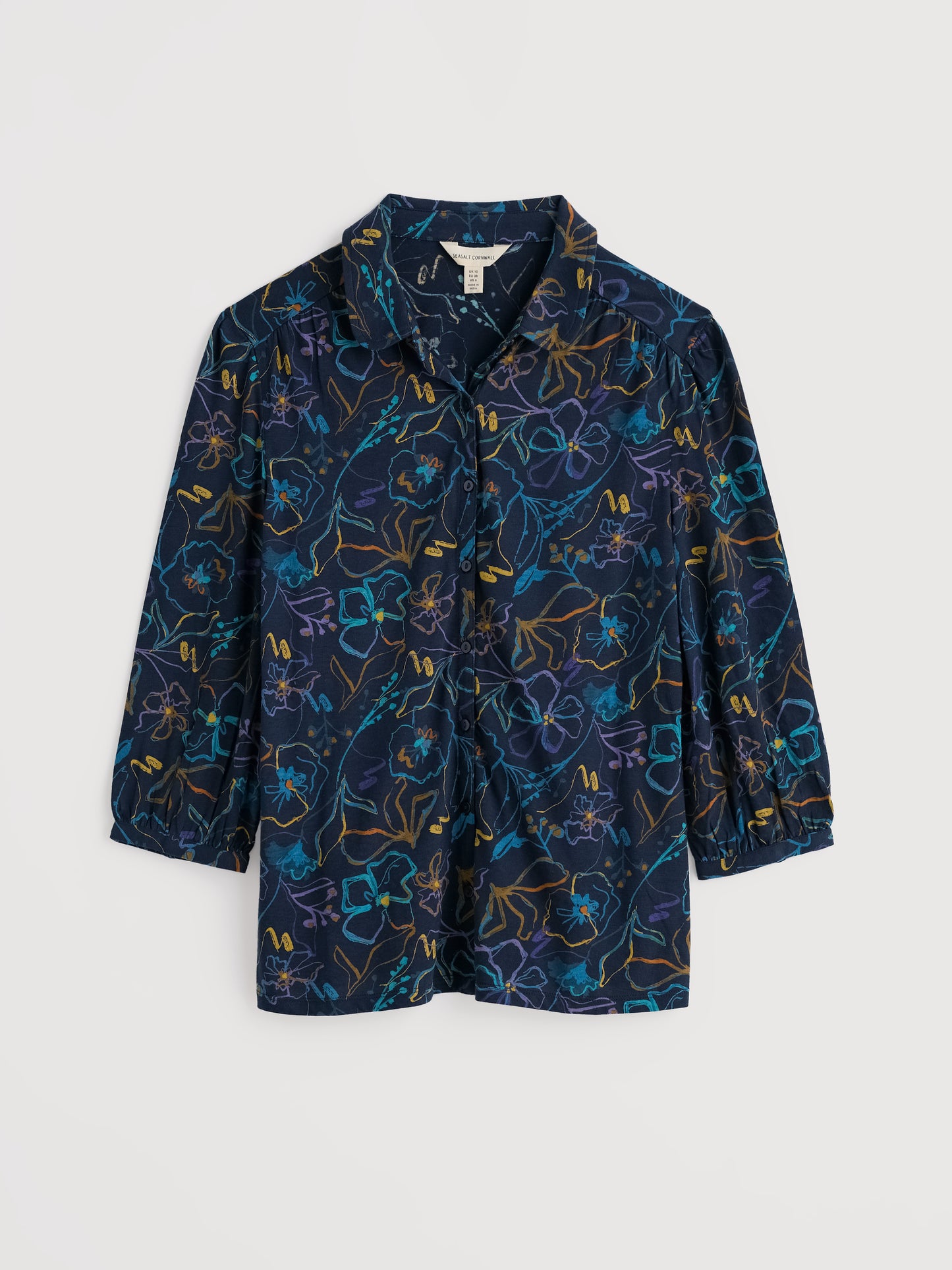 SEASALT CORNWALL - Embrace Shirt - Drawn Floral Maritime