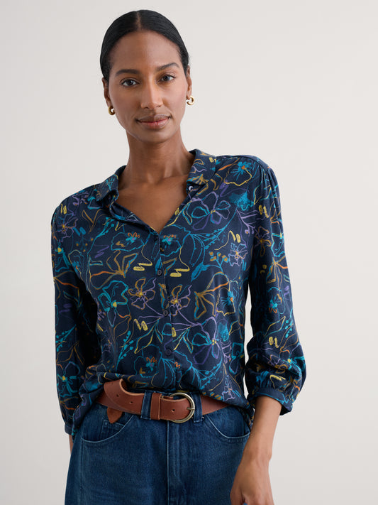 SEASALT CORNWALL - Embrace Shirt - Drawn Floral Maritime
