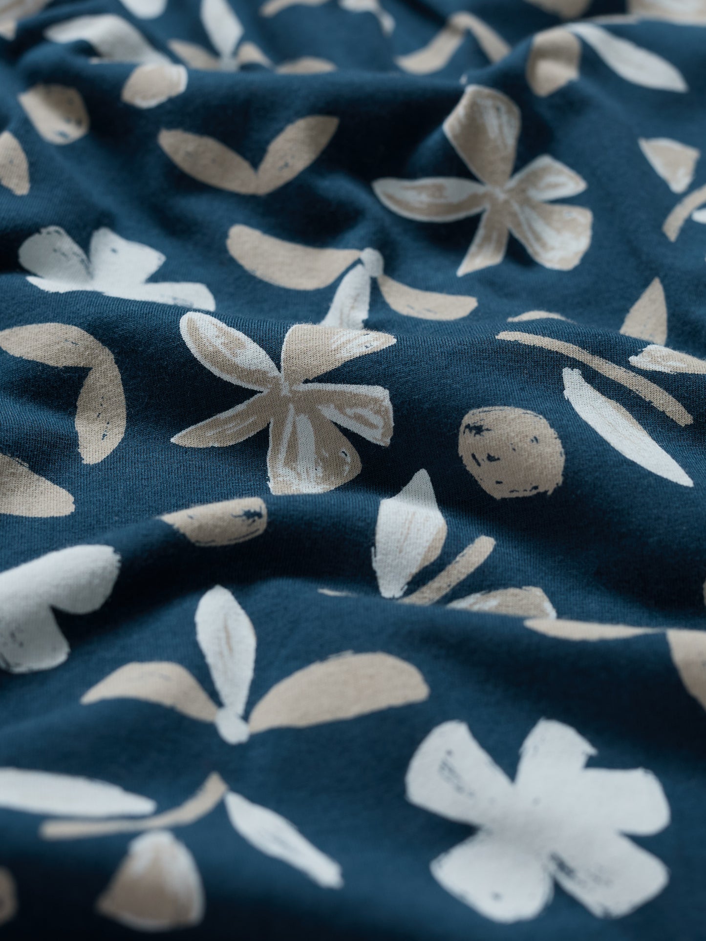 SEASALT CORNWALL - Bright Wave Crew Neck Sweatshirt - Organic Shapes Dark Lugger Sketchbook Blooms Marine Poppy Stems Sailboats Winding Meadow Mix