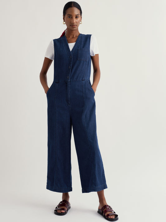 SEASALT CORNWALL - Braya Wide Leg Jumpsuit - Mid-wash