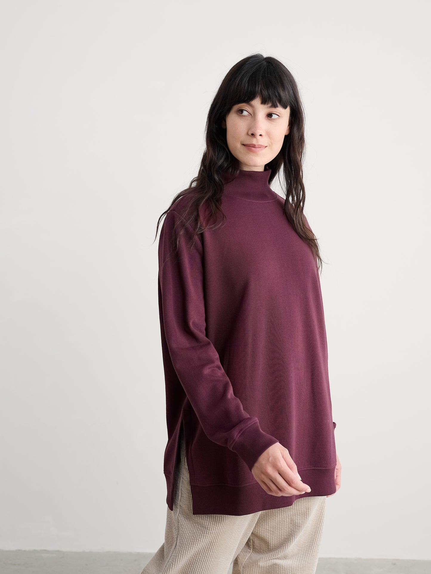 SEASALT CORNWALL - Bremble Organic Cotton Sweatshirt - Dark Hellebore