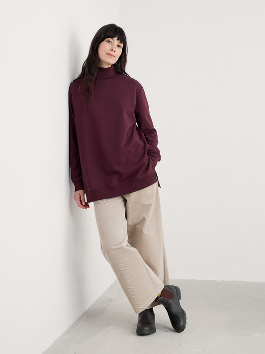 SEASALT CORNWALL - Bremble Organic Cotton Sweatshirt - Dark Hellebore