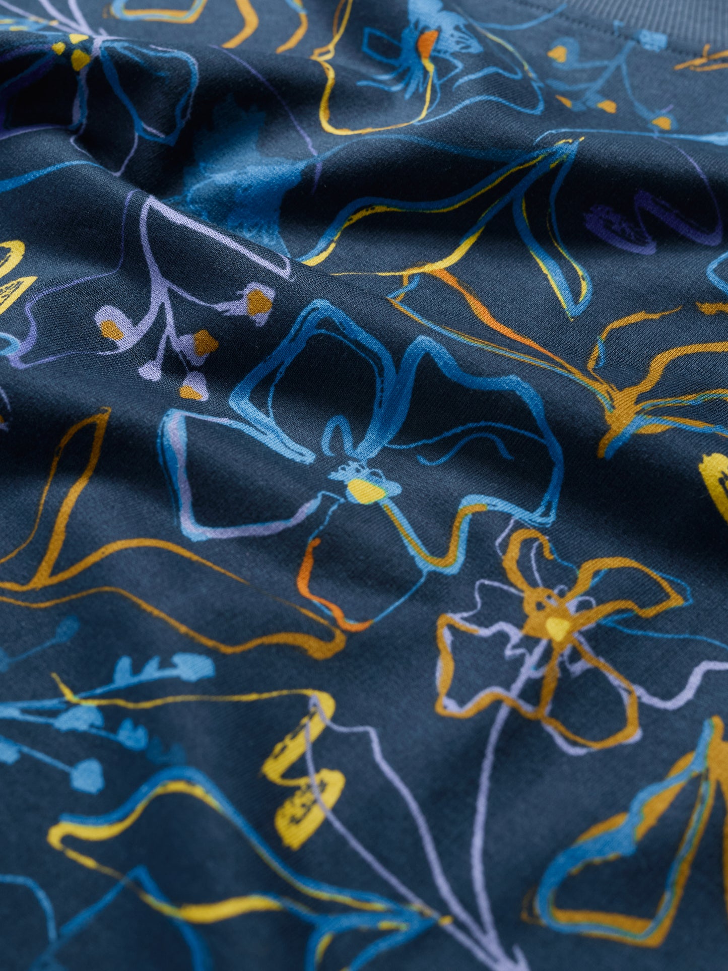 SEASALT CORNWALL - Bright Wave Sweatshirt - Drawn Floral Maritime