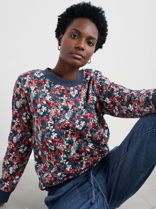 SEASALT CORNWALL - Bright Wave Sweatshirt - Moorland Floral Squash