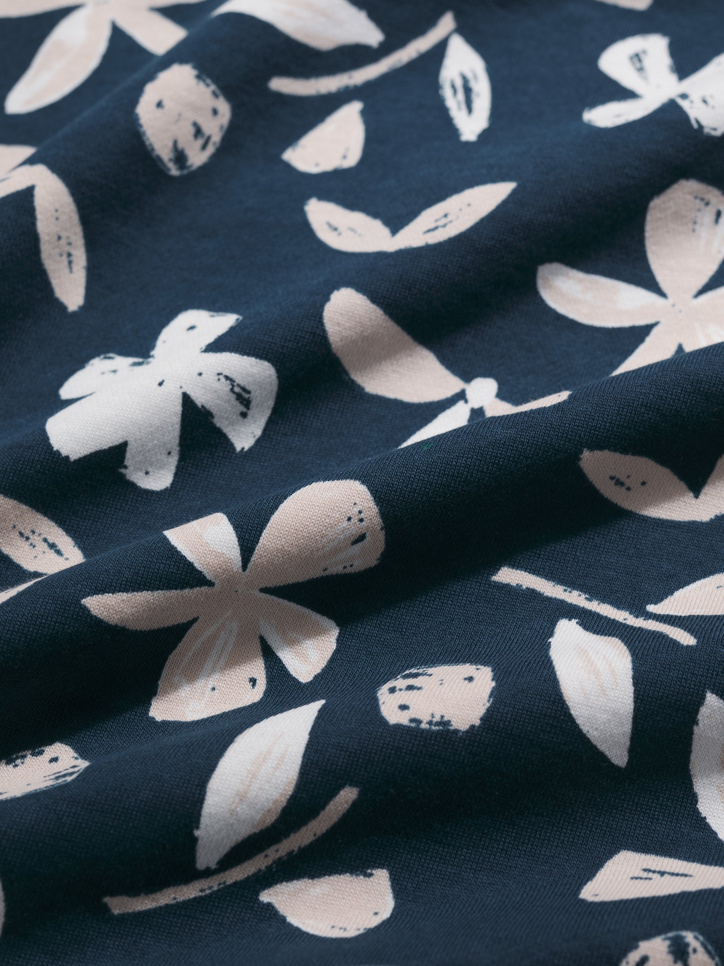 SEASALT CORNWALL - Bright Wave Crew Neck Sweatshirt - Organic Shapes Dark Lugger Sketchbook Blooms Marine Poppy Stems Sailboats Winding Meadow Mix