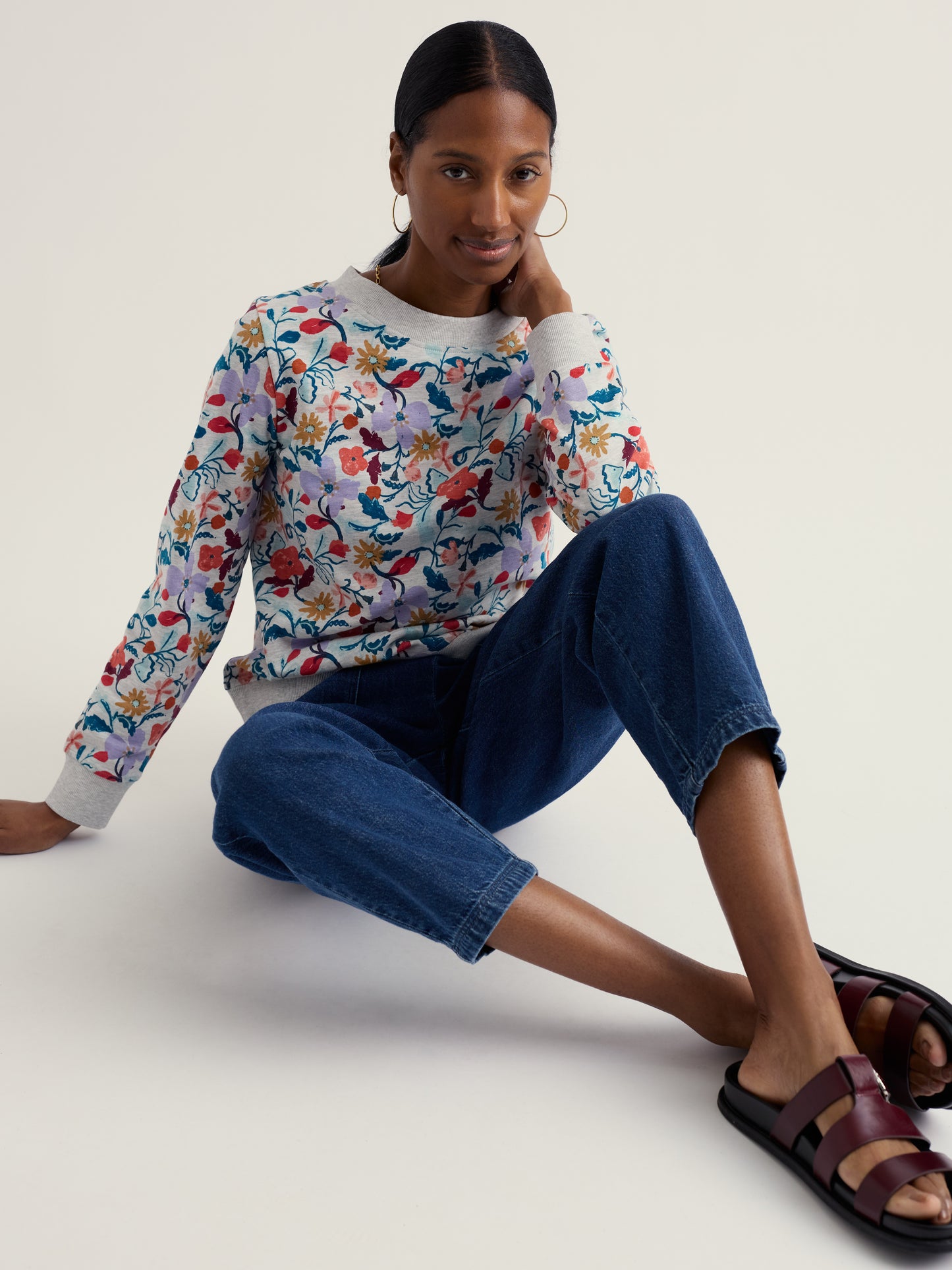 SEASALT CORNWALL - Bright Wave Crew Neck Sweatshirt - Winding Meadow Mix