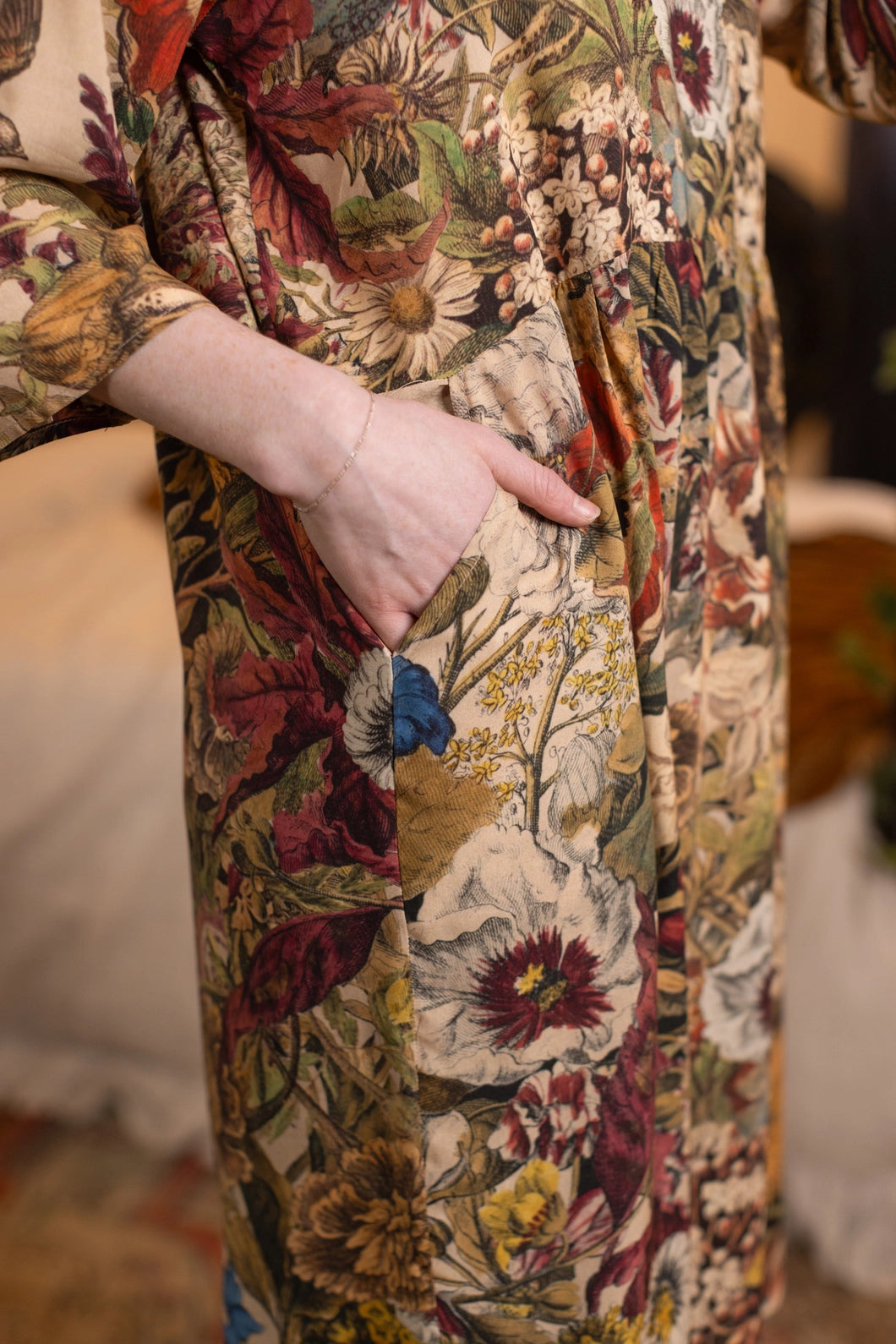 Market of Stars - Golden Hour Artist Dress Tunic w/ Pockets & Floral Print