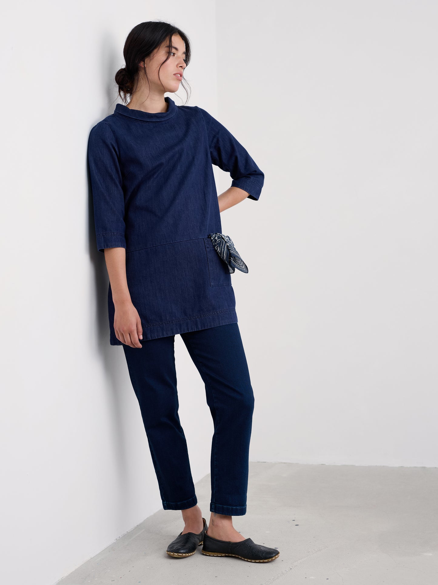 SEASALT CORNWALL - Curlew Cry Denim Tunic - Mid Wash