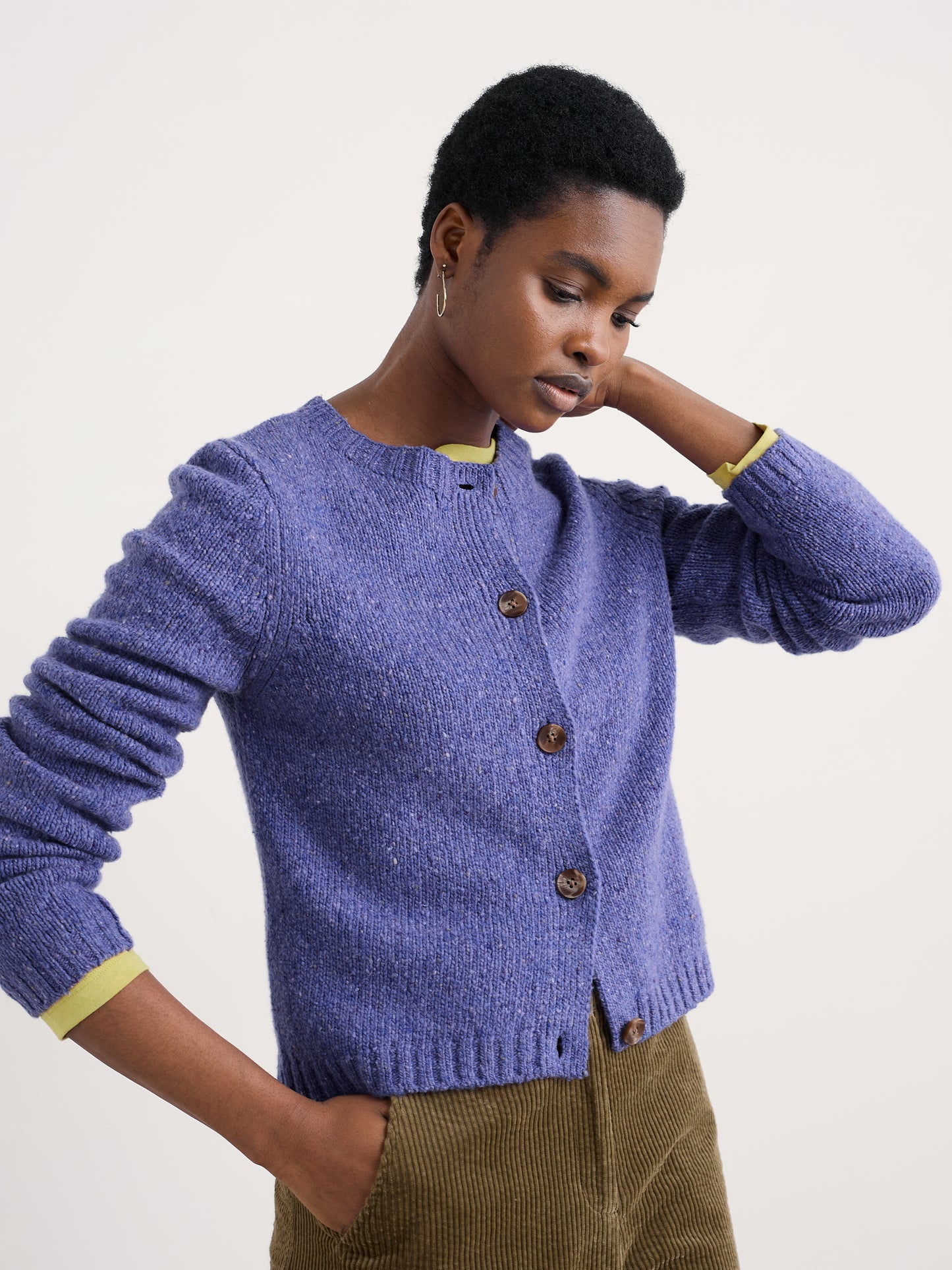 SEASALT CORNWALL - Dawson Pick Merino Rich Cardigan - Bilberry