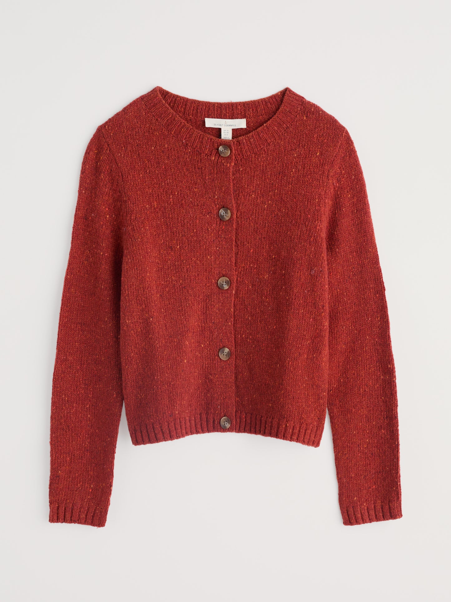 SEASALT CORNWALL - Dawson Pick Merino Rich Cardigan - Red Sail