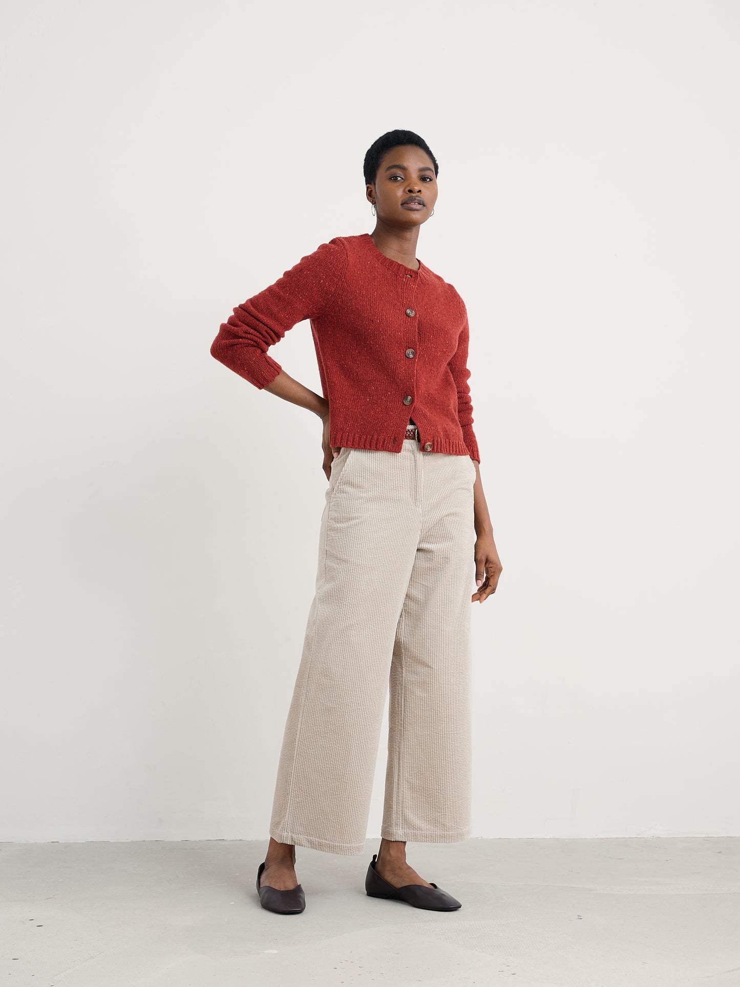 SEASALT CORNWALL - Dawson Pick Merino Rich Cardigan - Red Sail