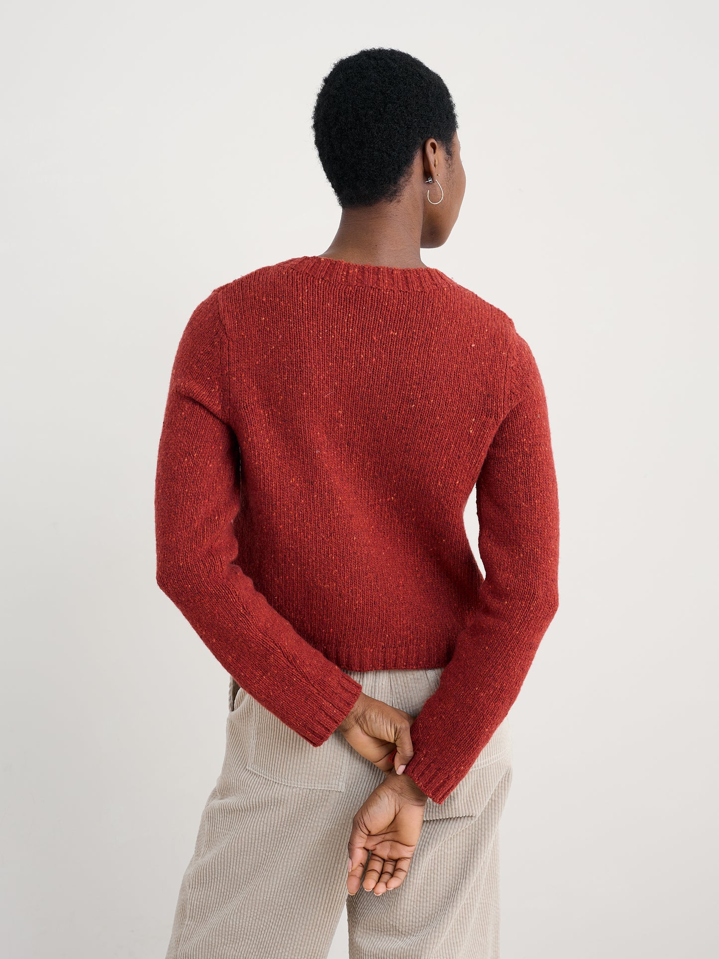 SEASALT CORNWALL - Dawson Pick Merino Rich Cardigan - Red Sail