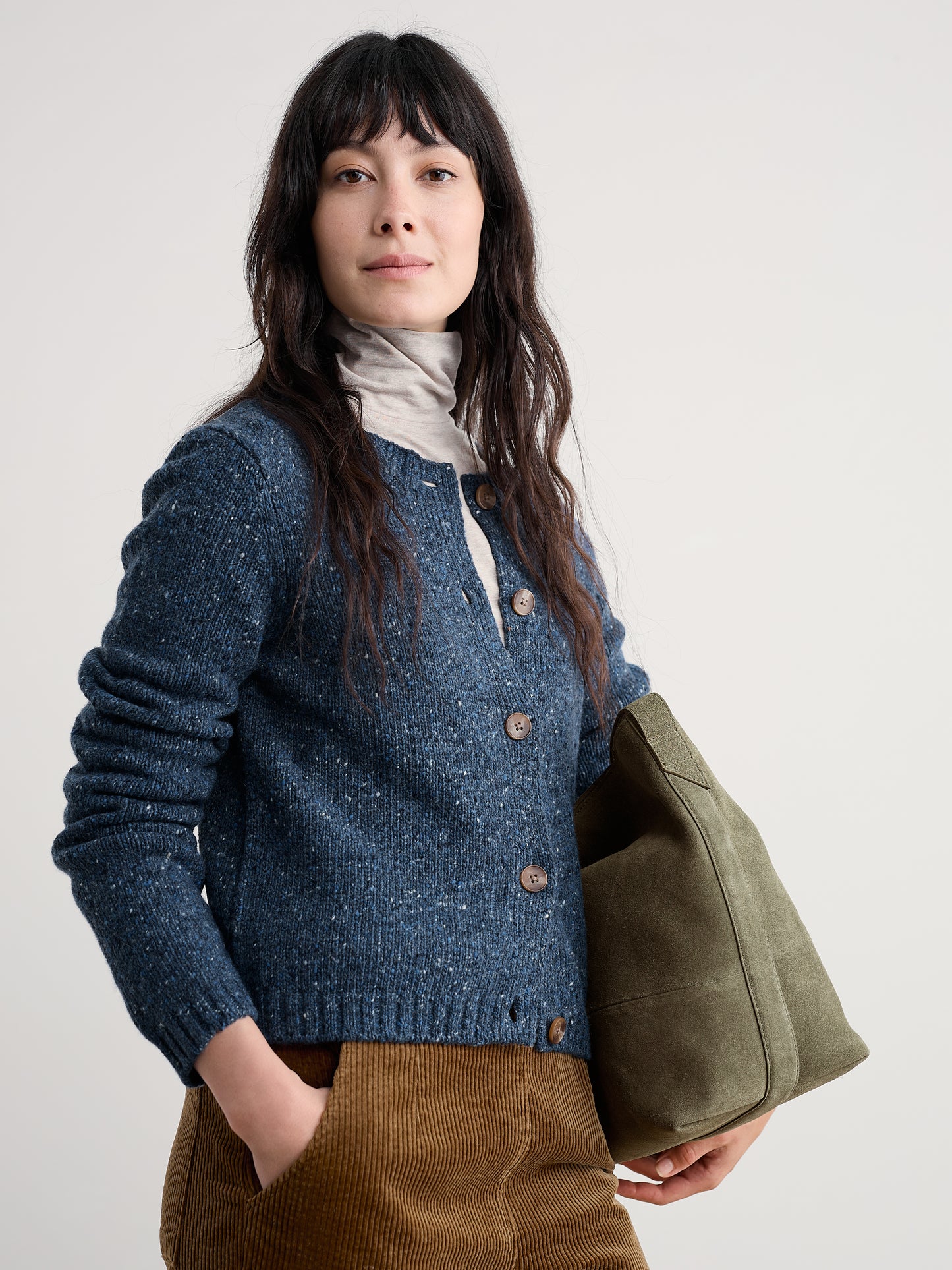 SEASALT CORNWALL - Dawson Pick Merino Rich Cardigan - Starling