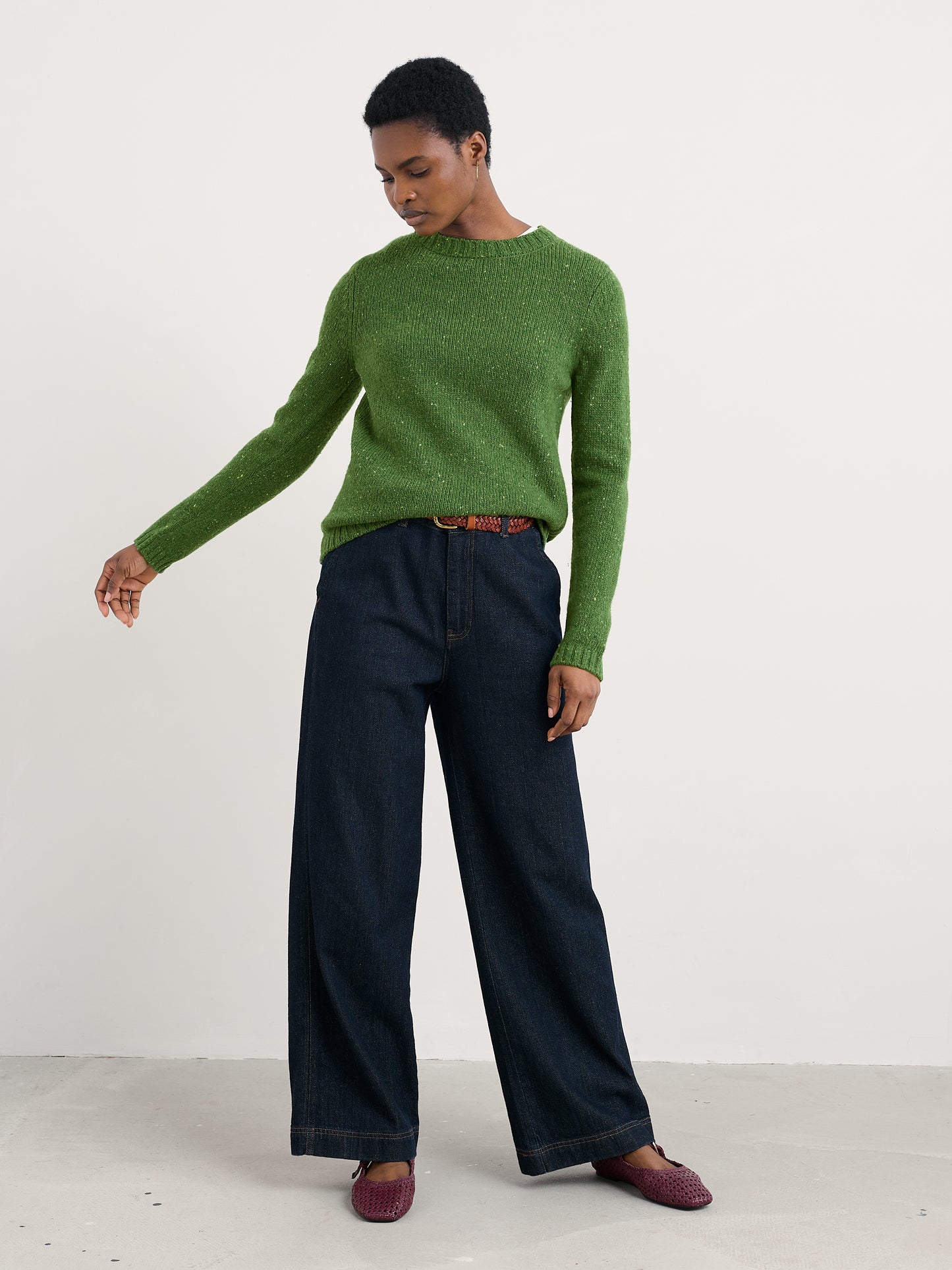 SEASALT CORNWALL - Dawson Pick Merino Rich Jumper - Fern