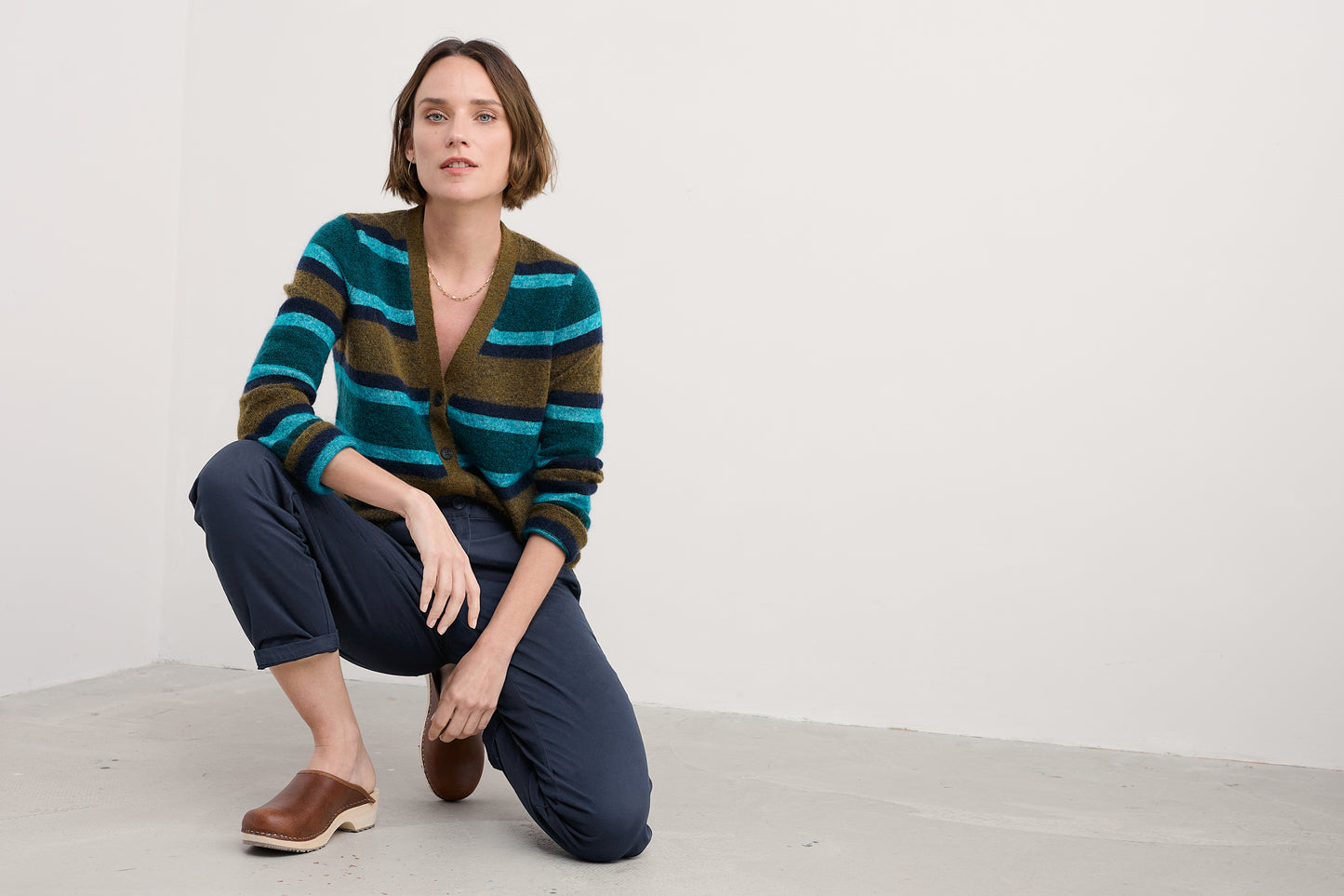 SEASALT CORNWALL - Etching Cardigan - Earthernware-Cyan Mix