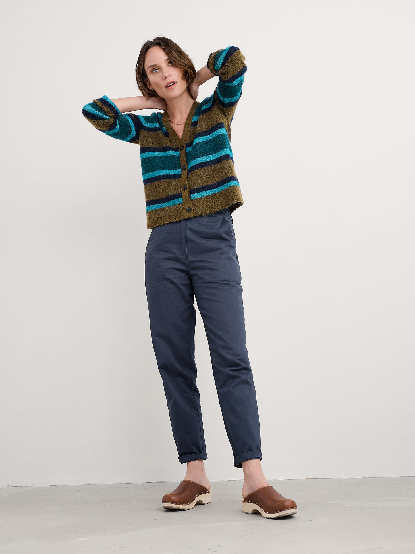 SEASALT CORNWALL - Etching Cardigan - Earthernware-Cyan Mix