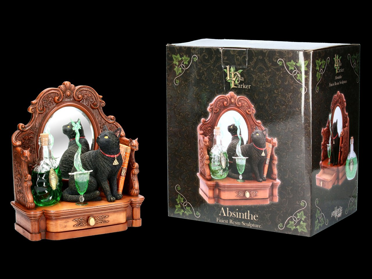 Absinthe Cat Figurine by Lisa Parker