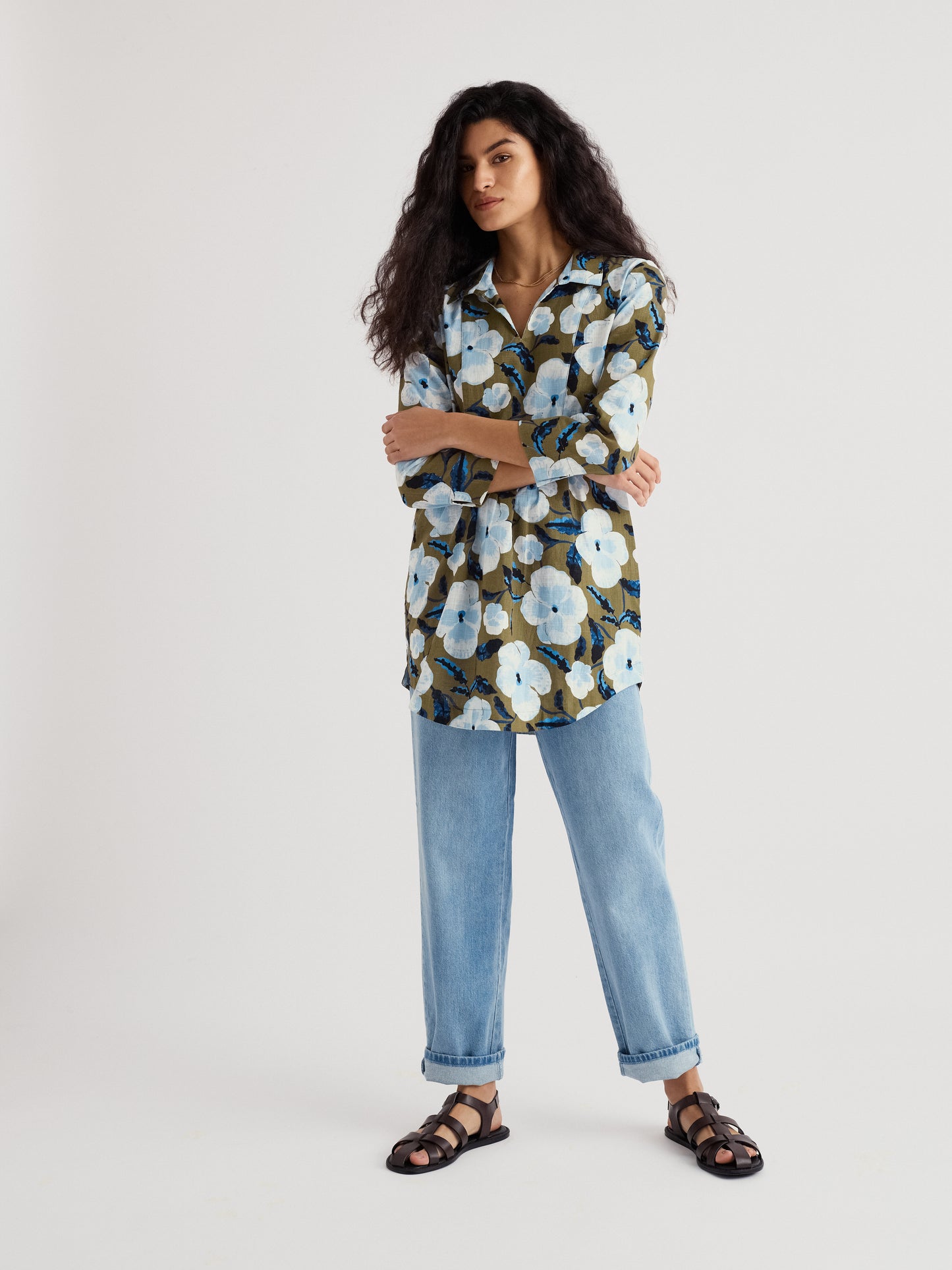 SEASALT CORNWALL - Fal Water Tunic - Spring Pansy Seagrass