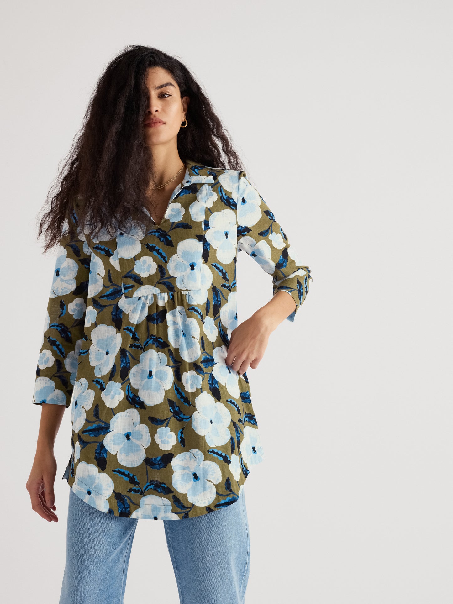 SEASALT CORNWALL - Fal Water Tunic - Spring Pansy Seagrass