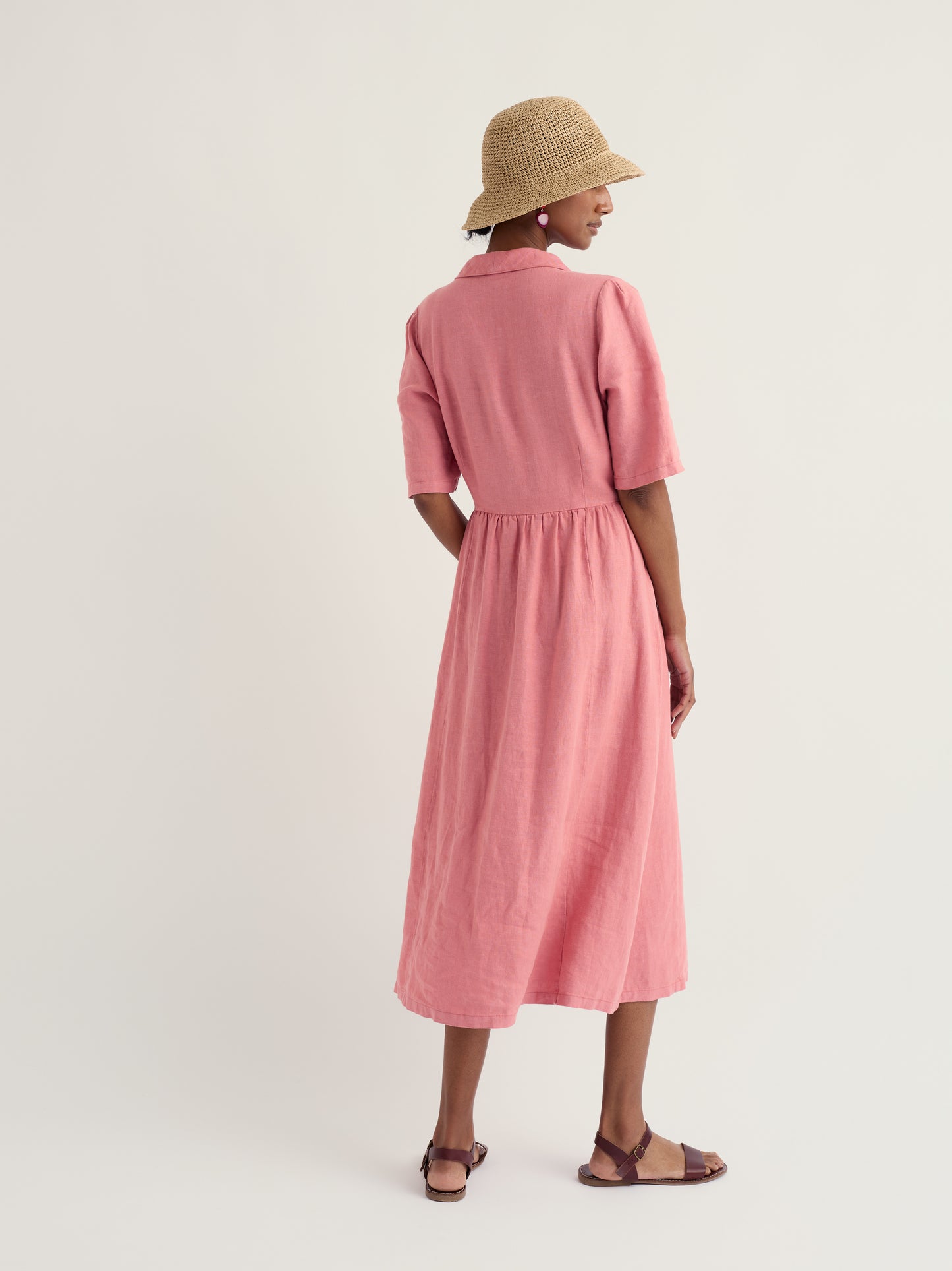SEASALT CORNWALL - Fen Violet Linen Midi Dress - Wild Rose