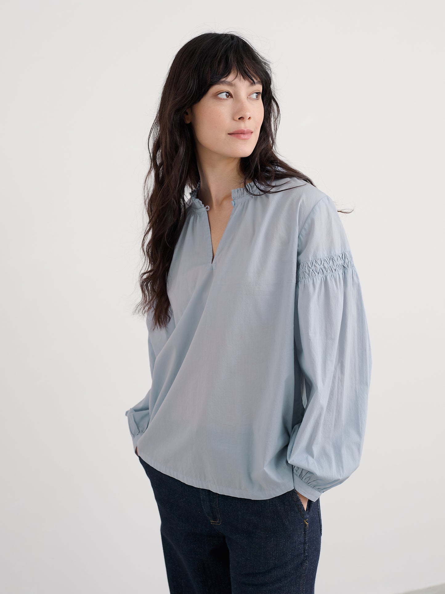 SEASALT CORNWALL - Gwel Long Sleeve Top - Blue Fog