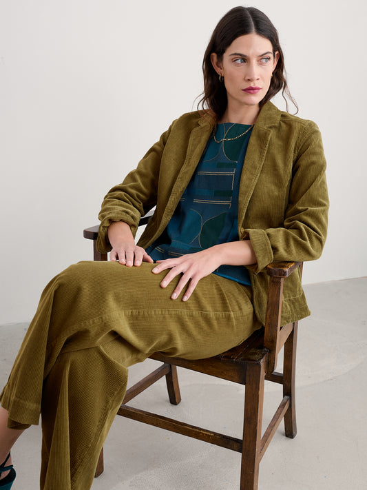SEASALT CORNWALL - Heald Cord Blazer - Bright Olive