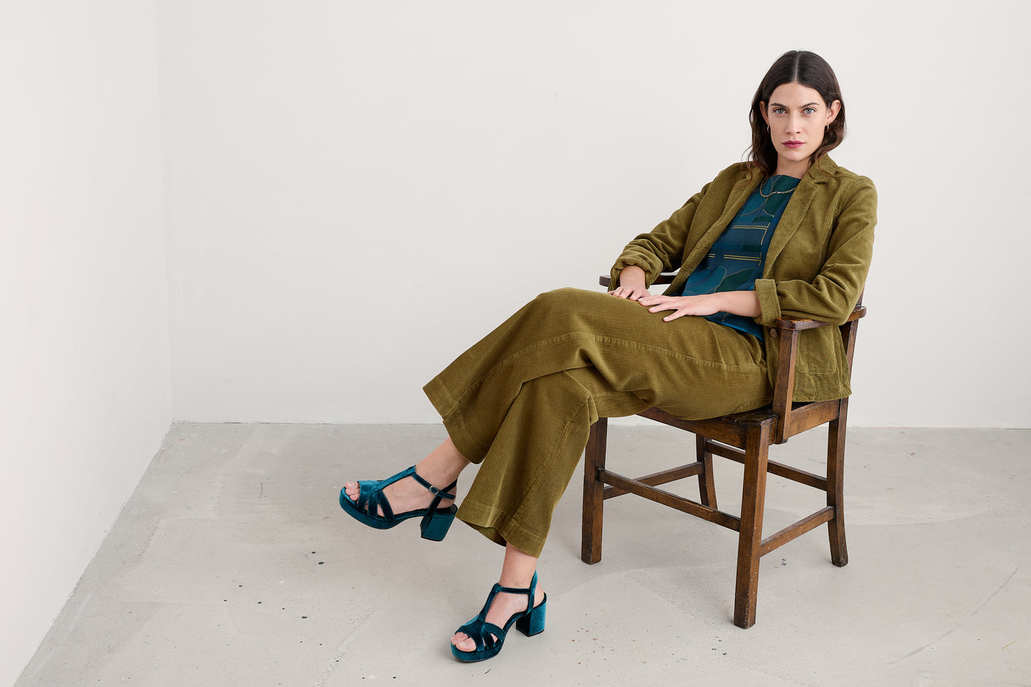 SEASALT CORNWALL - Heald Cord Blazer - Bright Olive