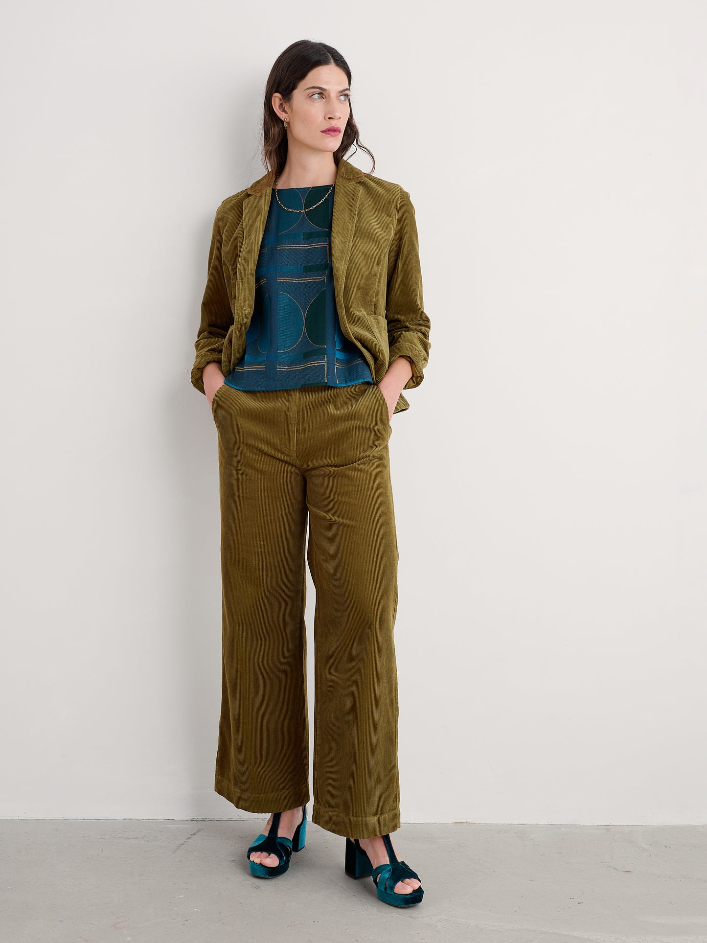 SEASALT CORNWALL - Heald Cord Blazer - Bright Olive