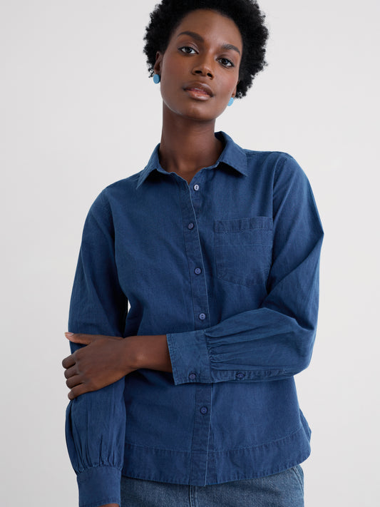 SEASALT CORNWALL - Isla Semi-Fitted Shirt - Mid Indigo