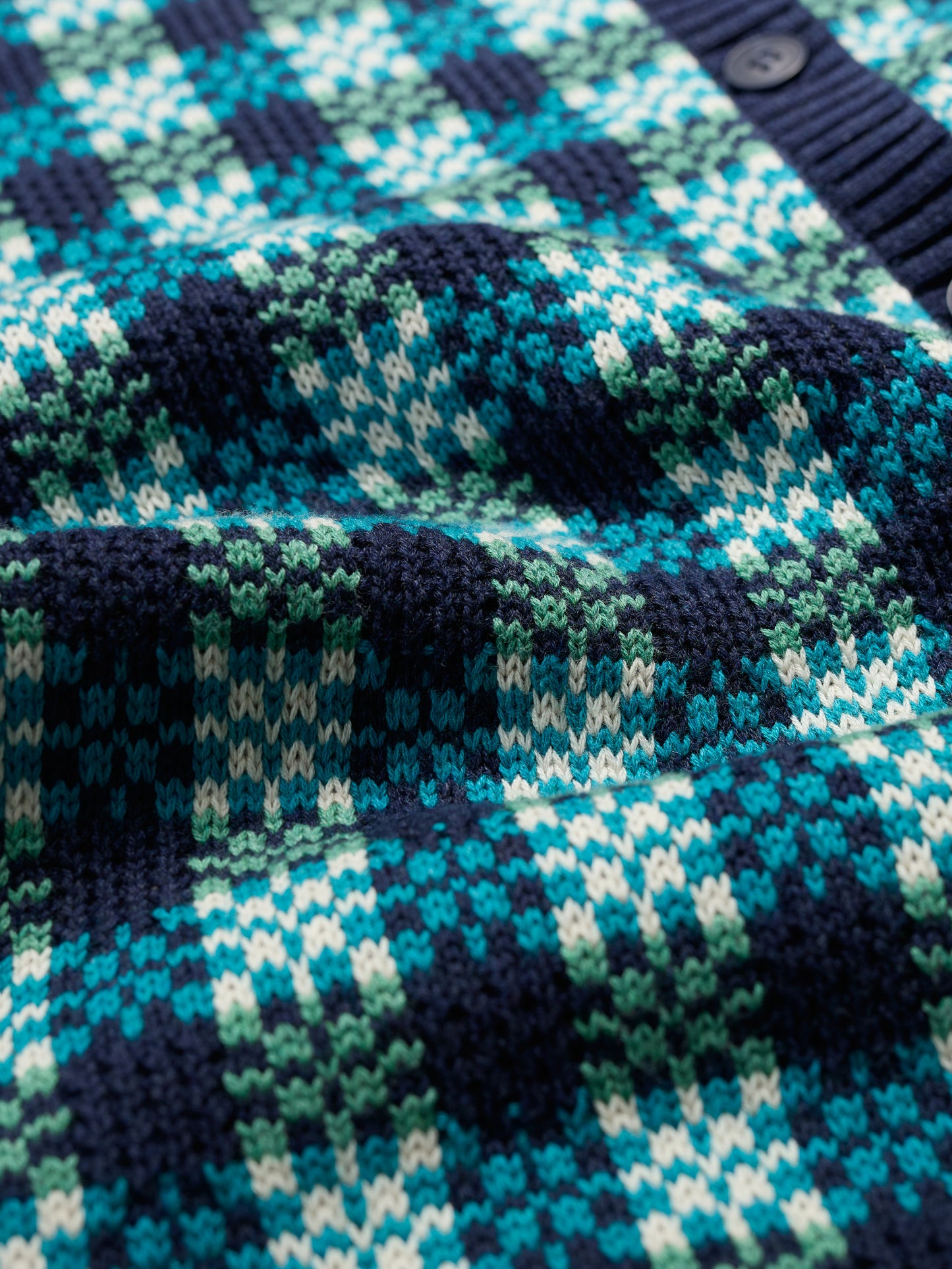SEASALT CORNWALL - Kensa Organic Cotton Checked Cardigan - Circlet Maritime Emulsion
